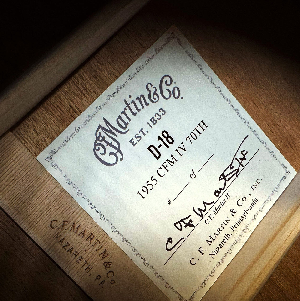 the label inside the D-18