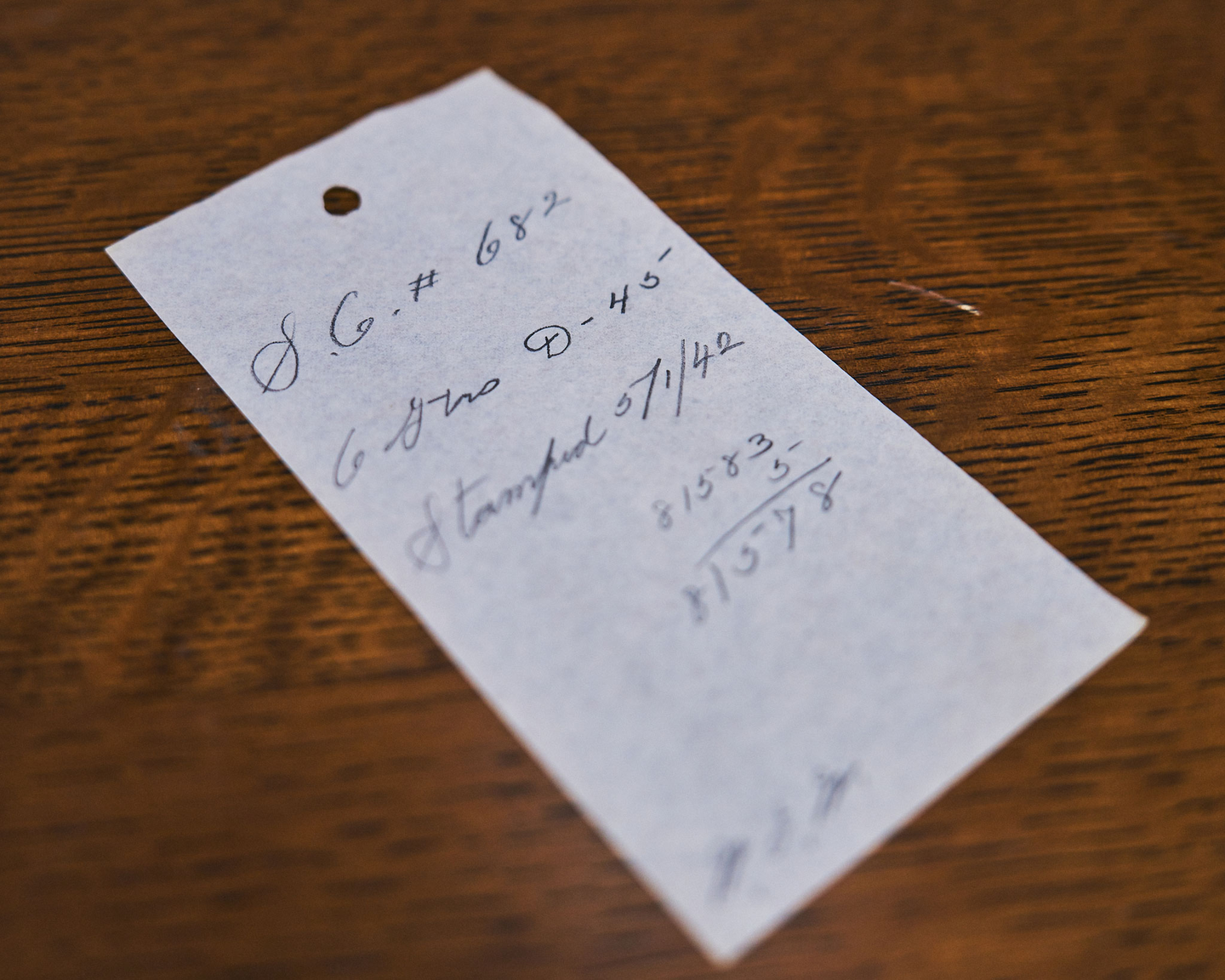The original shop order for a 1942 Martin D-45, serial number 81578&mdash;the same guitar that&rsquo;s now on display in the Martin Museum.