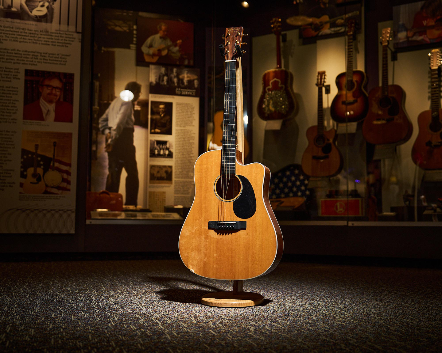 A broken Martin Guitar owned by Motorhead