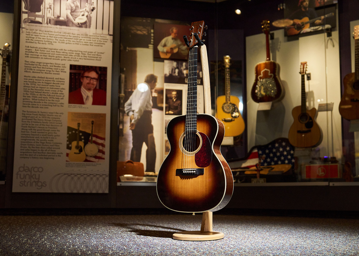 Eric Clapton's acoustic guitar on a stand