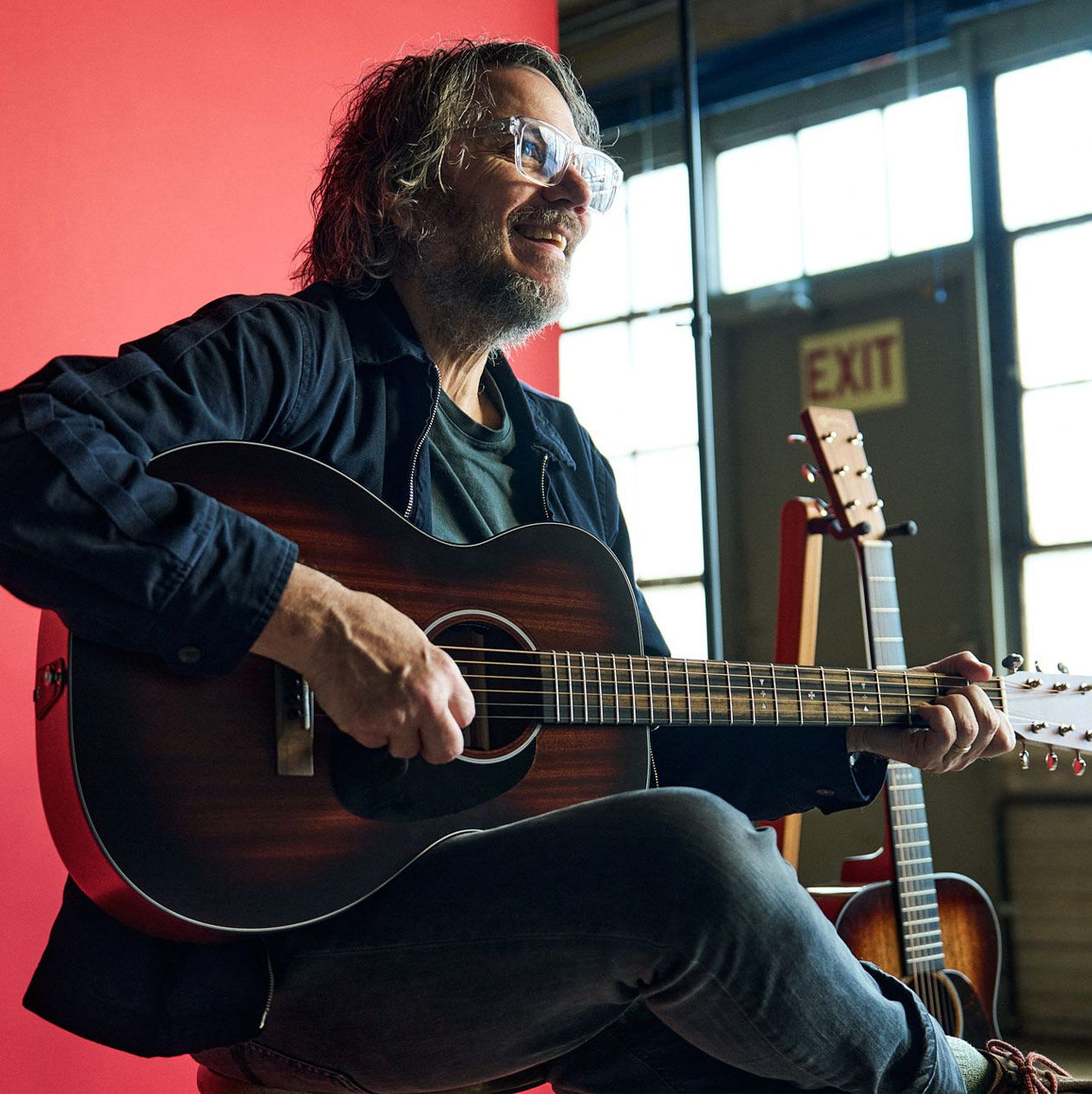 Jeff Tweedy playing his signature acoustic