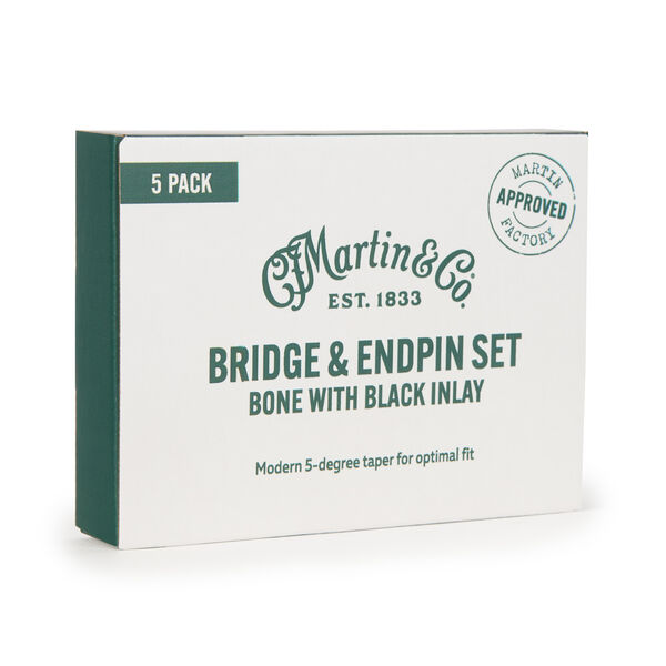 Bone w/ Black Inlay Bridge & End Pin-5 Sets image number 1