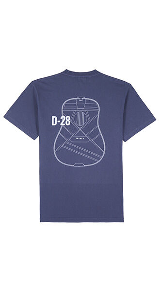 Back of Martin D-28 Blueprint T-Shirt