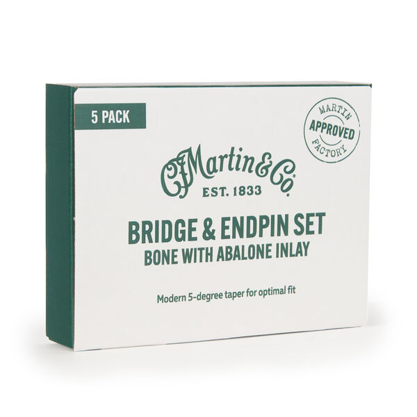 Bone w/ Abalone Bridge & End Pin (Bulk) image number 1