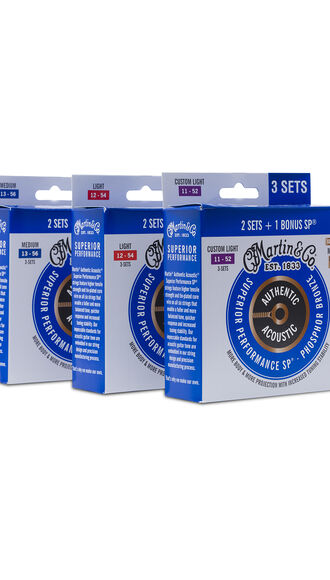 Authentic Acoustic SP&reg; Guitar Strings Phosphor Bronze Value Packs
