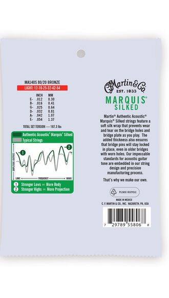 Authentic Acoustic Marquis&reg; Silked Guitar Strings 80/20 Bronze