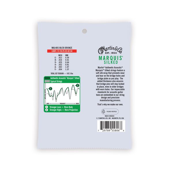 Authentic Acoustic Marquis&reg; Silked Guitar Strings 80/20 Bronze image number 1