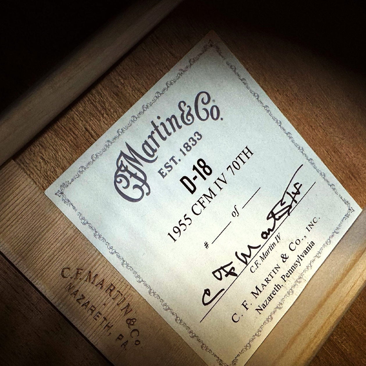 the label inside the D-18