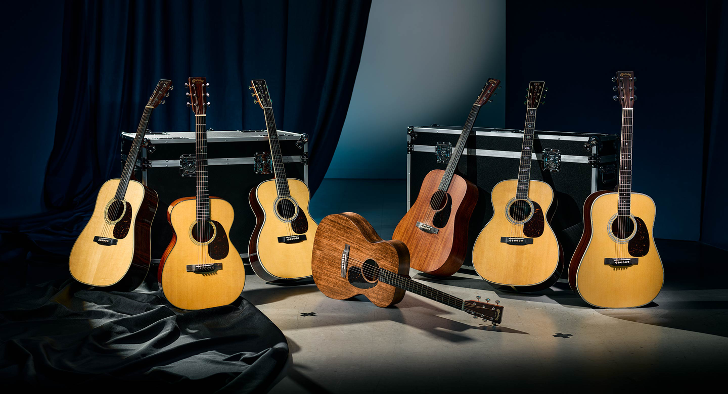 A photo showing the new lineup of Standard Series guitars