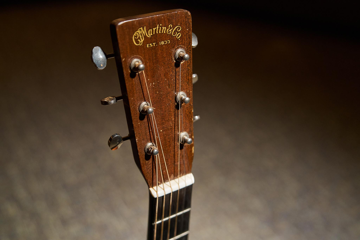The headstock of James Taylor's 1937 D-18