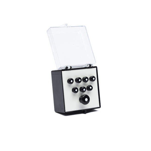 Martin Inlaid Bridge Pins & Endpins - Black/White image number 0