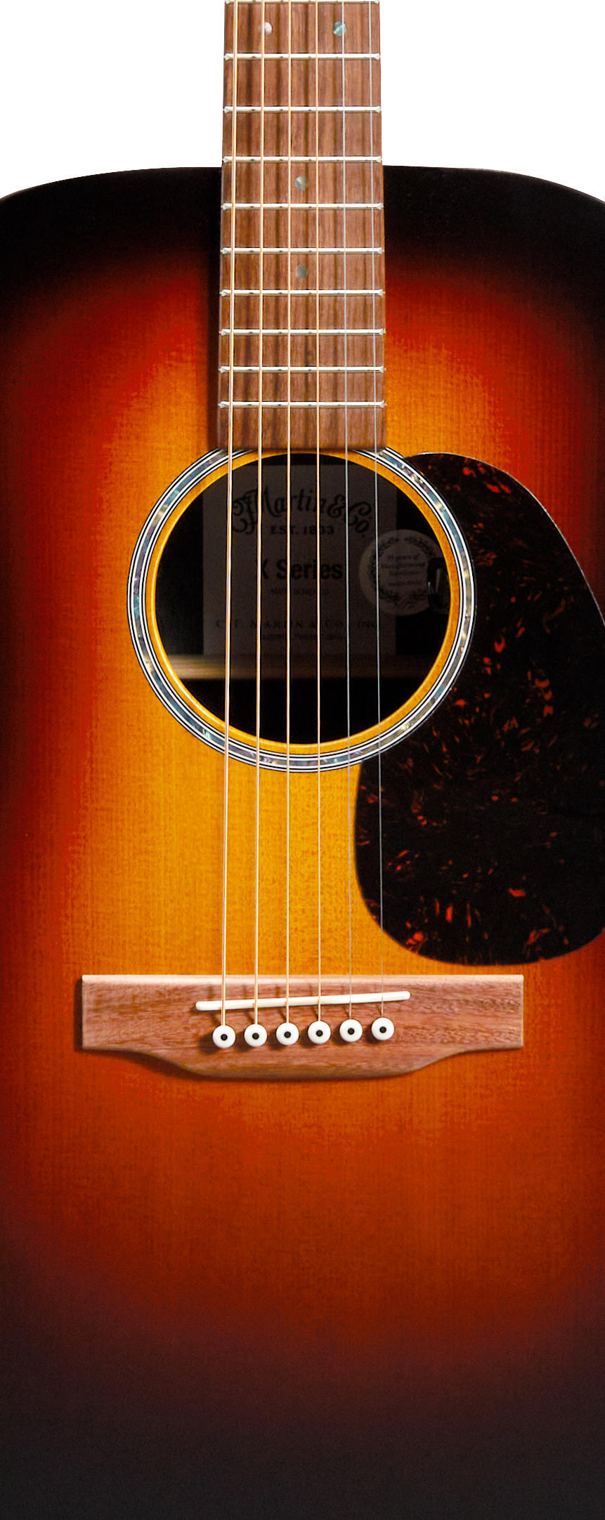 Body of Martin D-X2E Ziricote Burst Guitar image number 3