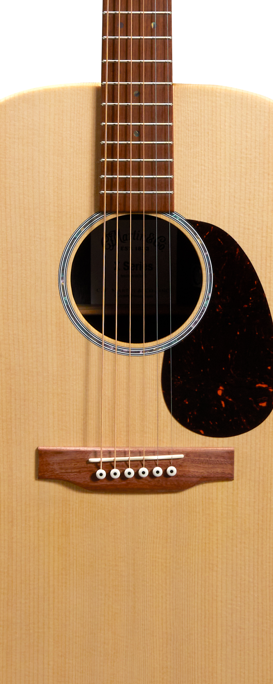 Body of Martin D-X2E Mahogany Guitar image number 3