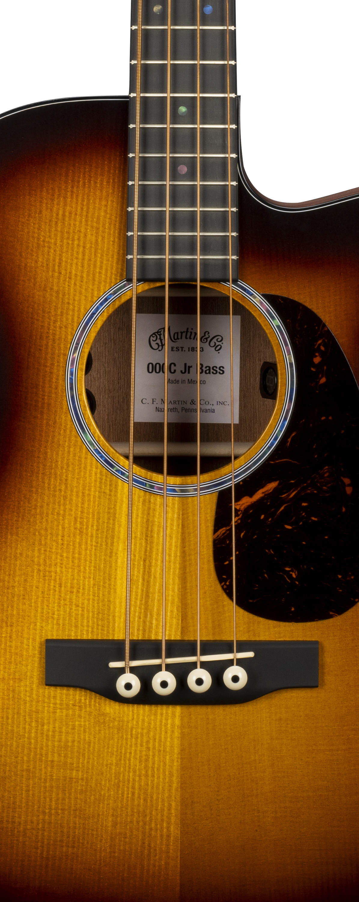 Body of Martin 000C Jr E Bass Burst Guitar image number 3