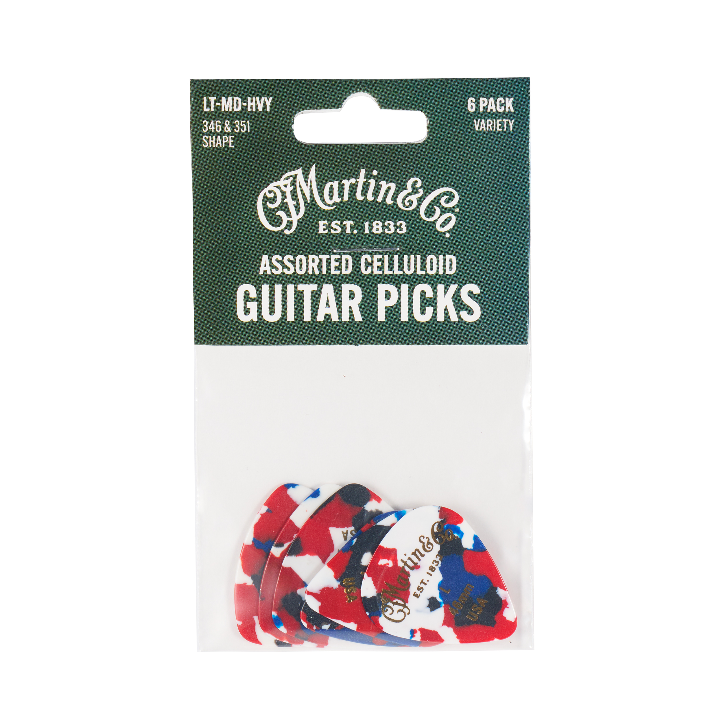 Martin Red, White & Blue Celluloid Variety Pick Pack image number 1
