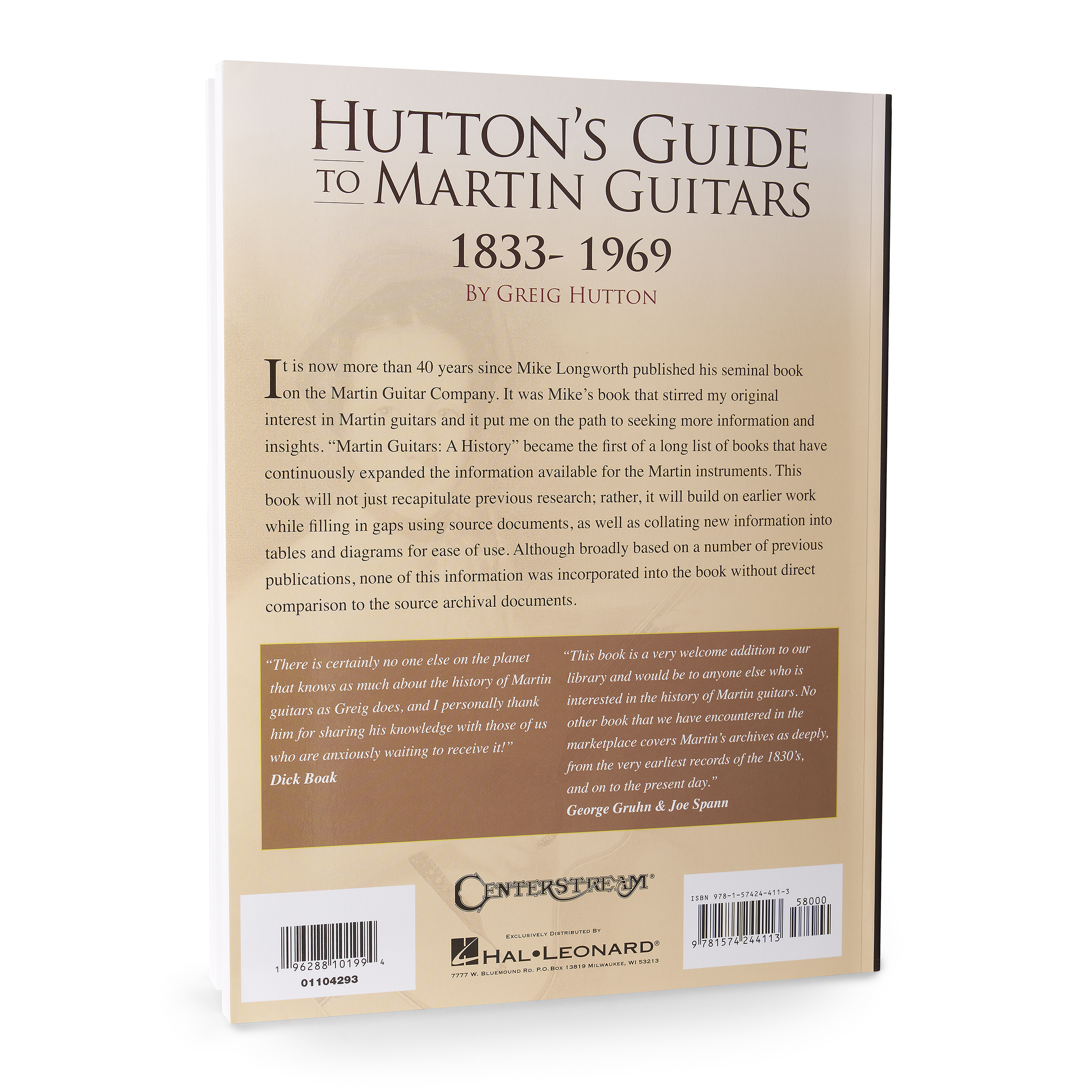 Back of Hutton's Guide To Martin Guitars: 1833-1969 image number 2