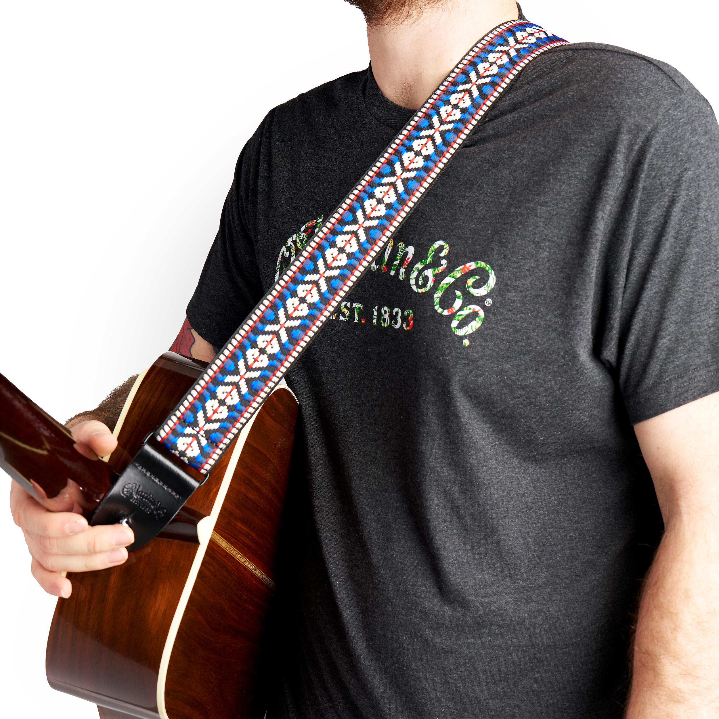 Martin Red, White & Blue Guitar Strap image number 2