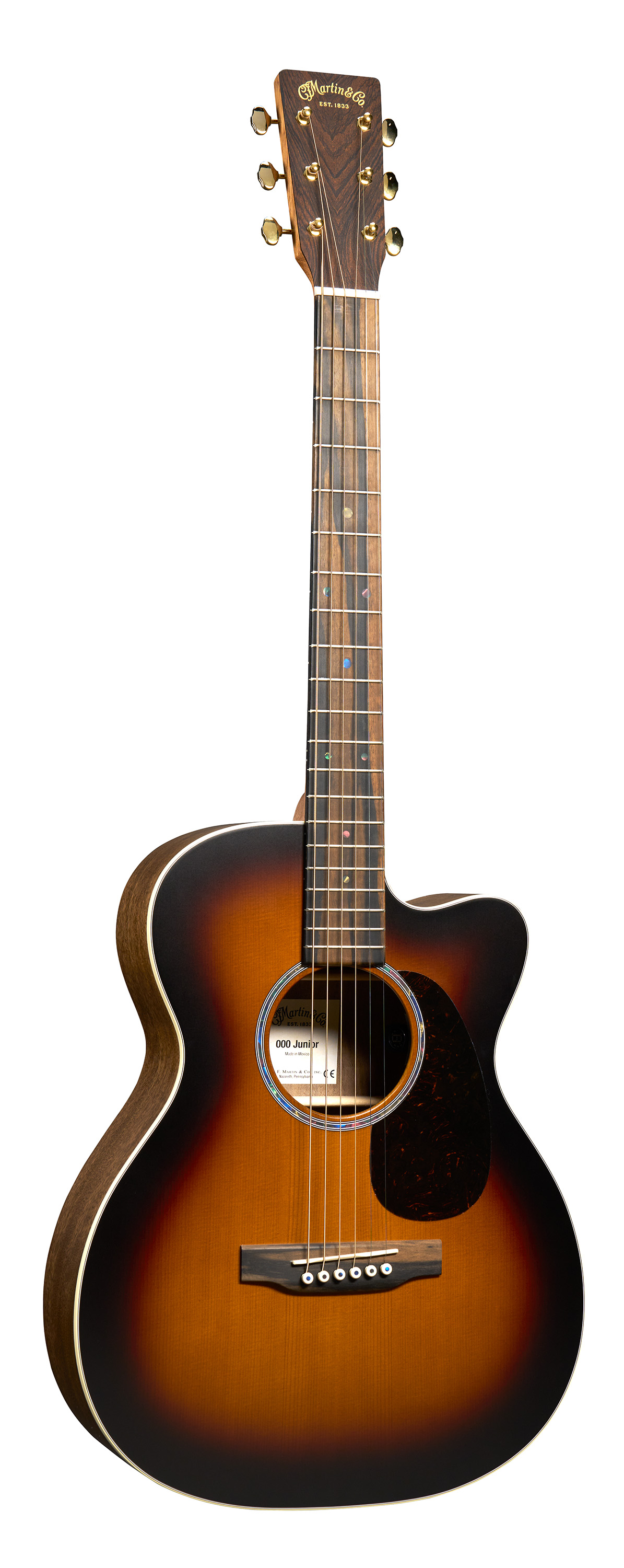 Front of Martin 000C Jr E Walnut Burst Guitar image number 1