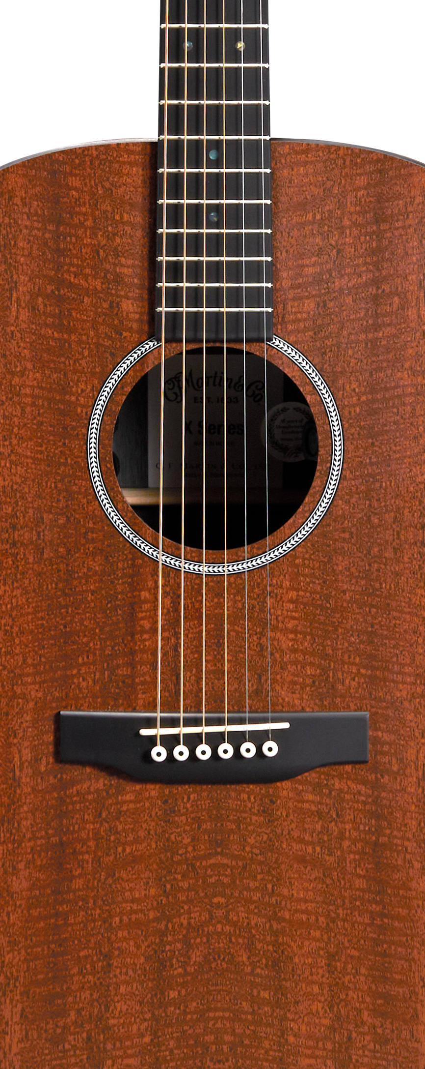 Body of Martin D-X1E Mahogany Guitar image number 3